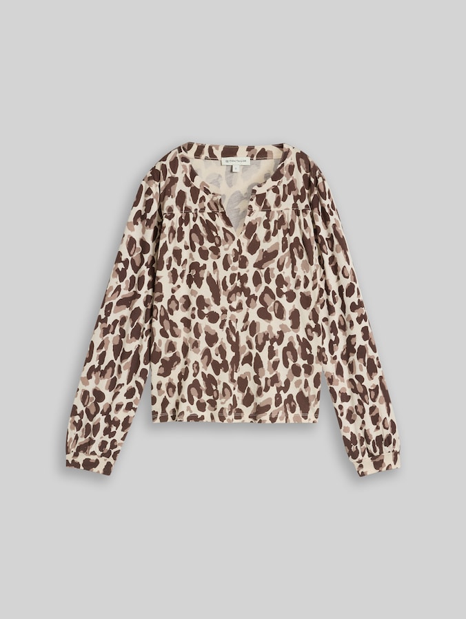 Blusenshirt mit Muster von Women, brown beige leo print