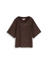 Ausgewählt, Boxy Fit T-Shirt mit Leo-Muster von Tom Tailor, braun