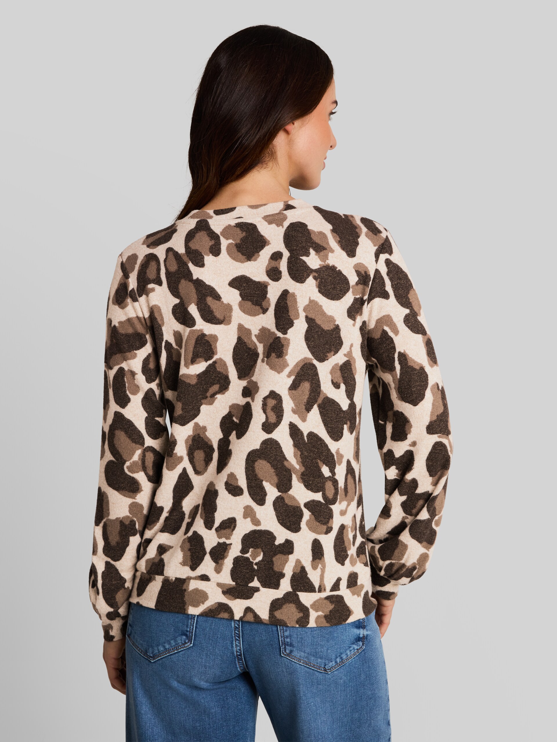 T-Shirt 1/1 - beige melange brown  leo print - Découpe Vue arrière du modèle