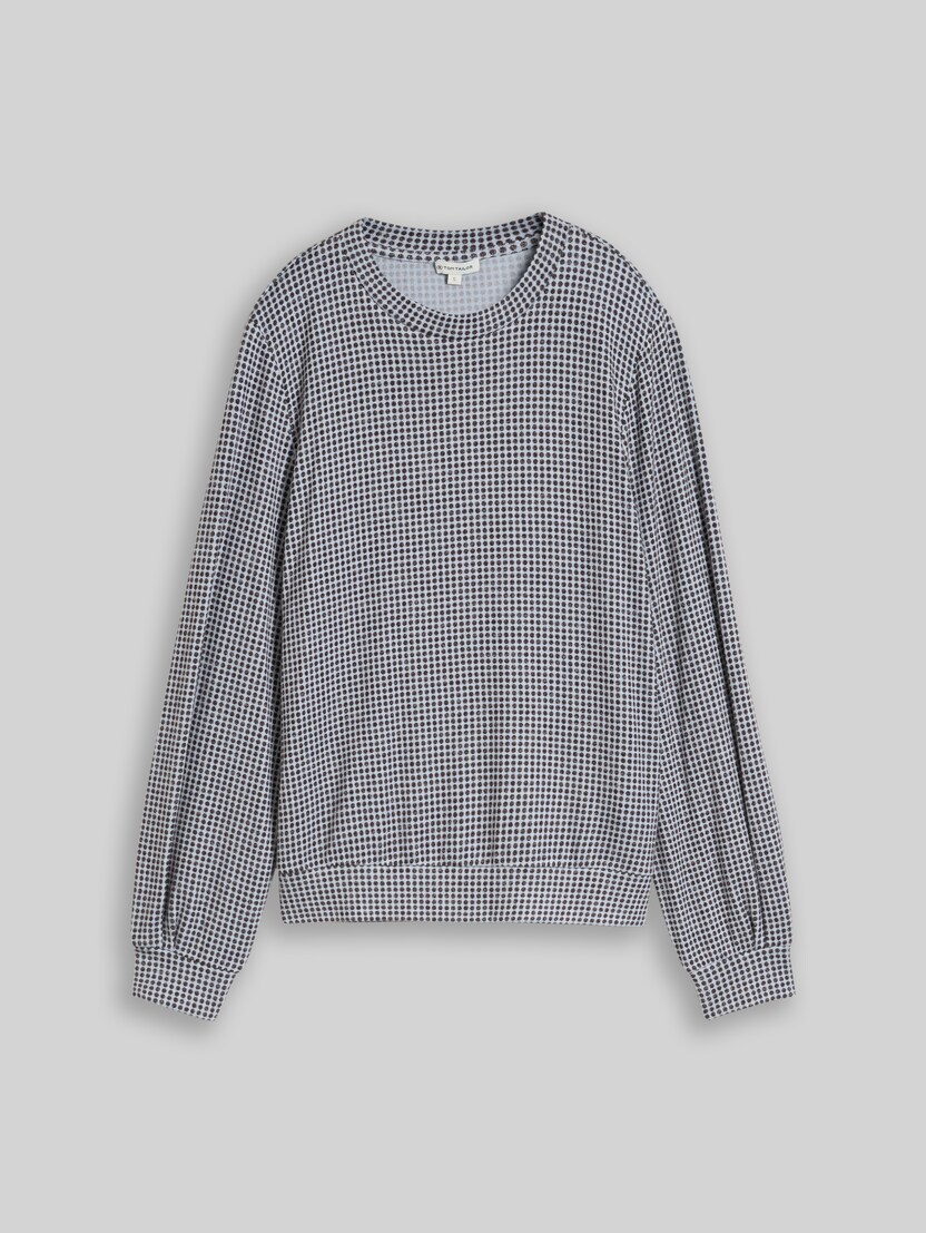 Comfortabel shirt met lange mouwen en patroon door Women, brown dot on blue melange