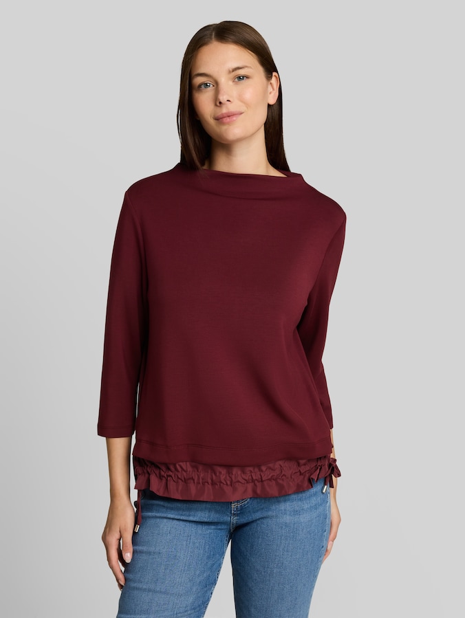 Scuba Langarmshirt im 2-in-1-Look von Women, Preppy Plum