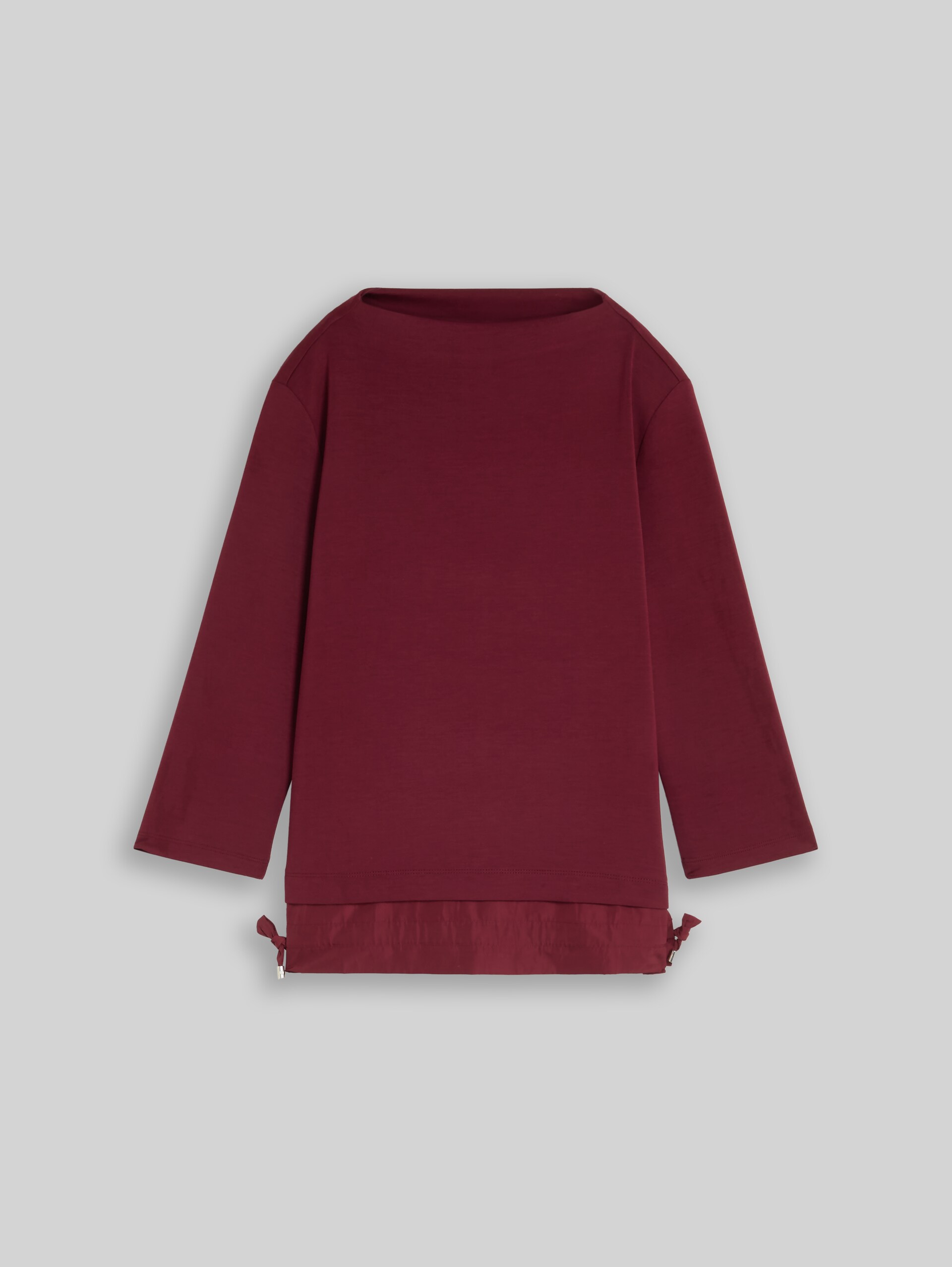 Scuba-shirt met lange mouwen in 2-in-1-look - Preppy Plum - Product vooraanzicht