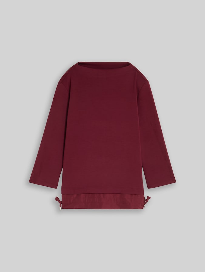T-shirt à manches longues en scuba, style 2 en 1 par Women, Preppy Plum