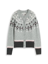 Sélectionné, Cardigan norvégien avec une part de laine par Tom Tailor, gris