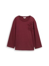 Ausgewählt, Loose Fit T-Shirt mit Blumen-Applikation von Tom Tailor, rot
