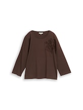 Nicht ausgewählt, Loose Fit T-Shirt mit Blumen-Applikation von Tom Tailor, braun