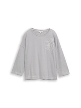 Nicht ausgewählt, Loose Fit T-Shirt mit Blumen-Applikation von Tom Tailor, weiß