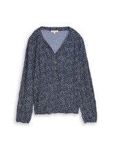 Ausgewählt, Crinkle Langarmshirt mit Blumenmuster von Tom Tailor, blau