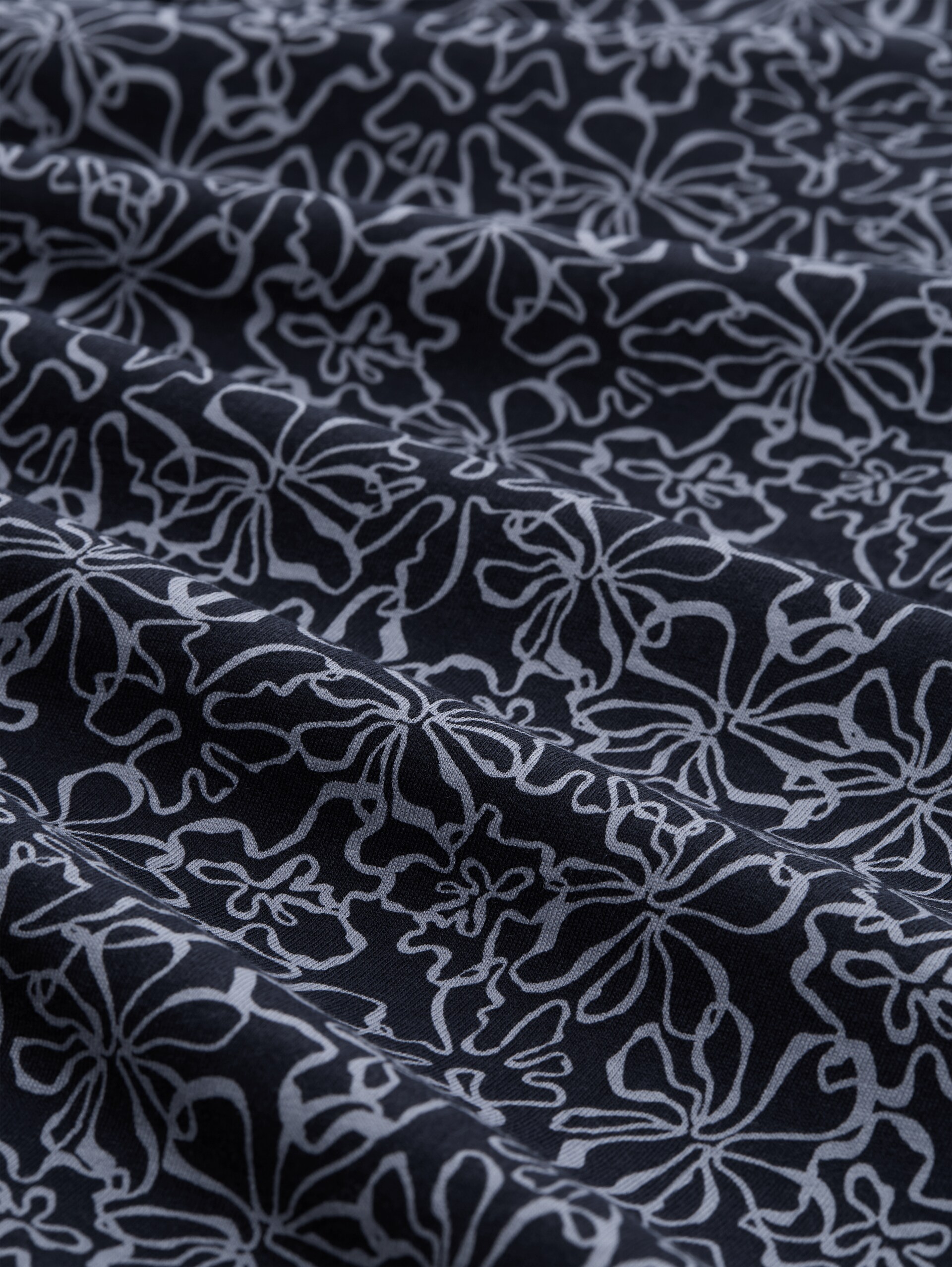 Blusenshirt mit Blumenmuster - navy white flower print - Material-Ansicht