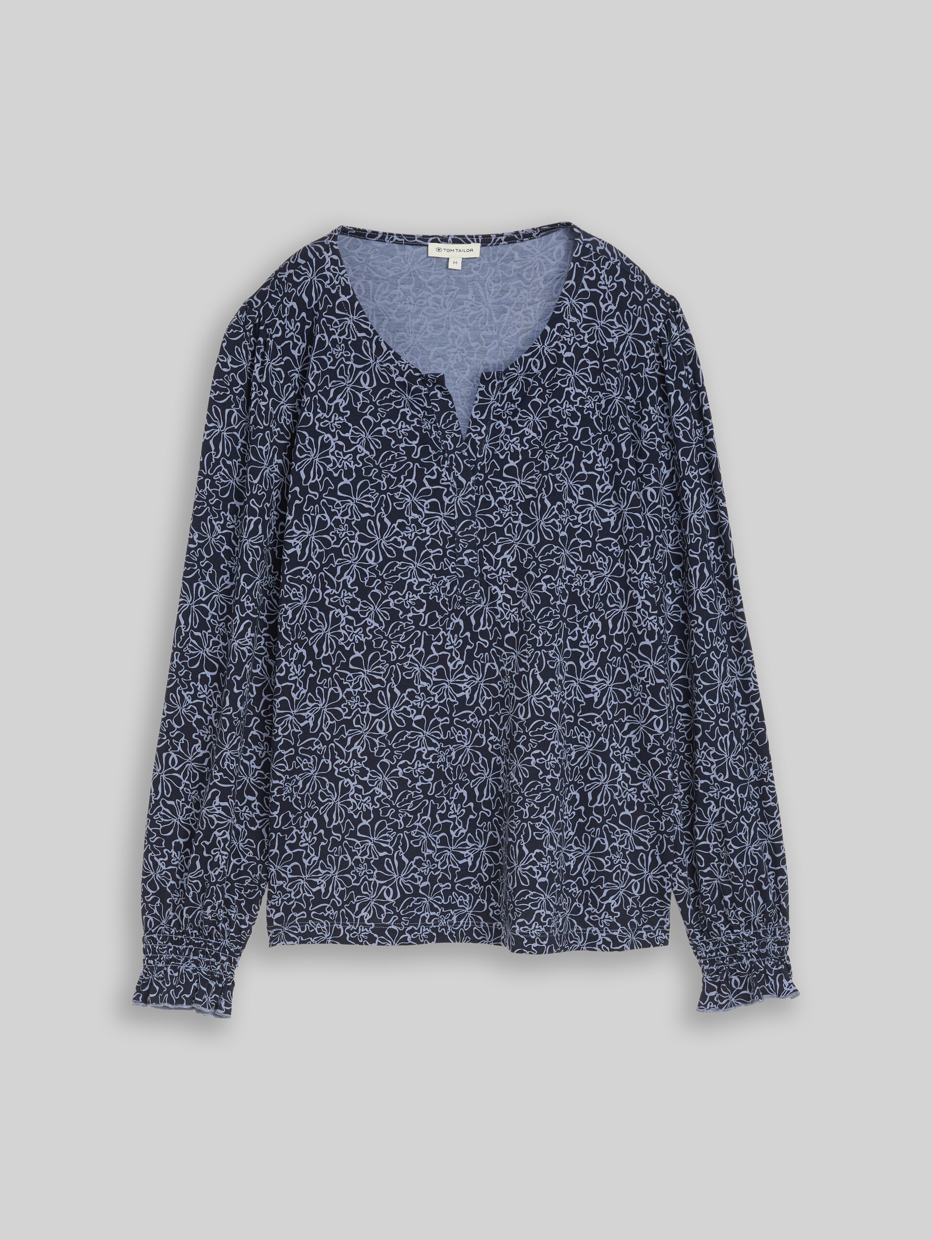 Blusenshirt mit Blumenmuster - navy white flower print - Vorder-Produkt-Ansicht