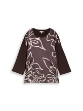 Geselecteerd, T-shirt met lange mouwen en bloemenpatroon door Tom Tailor, bruin