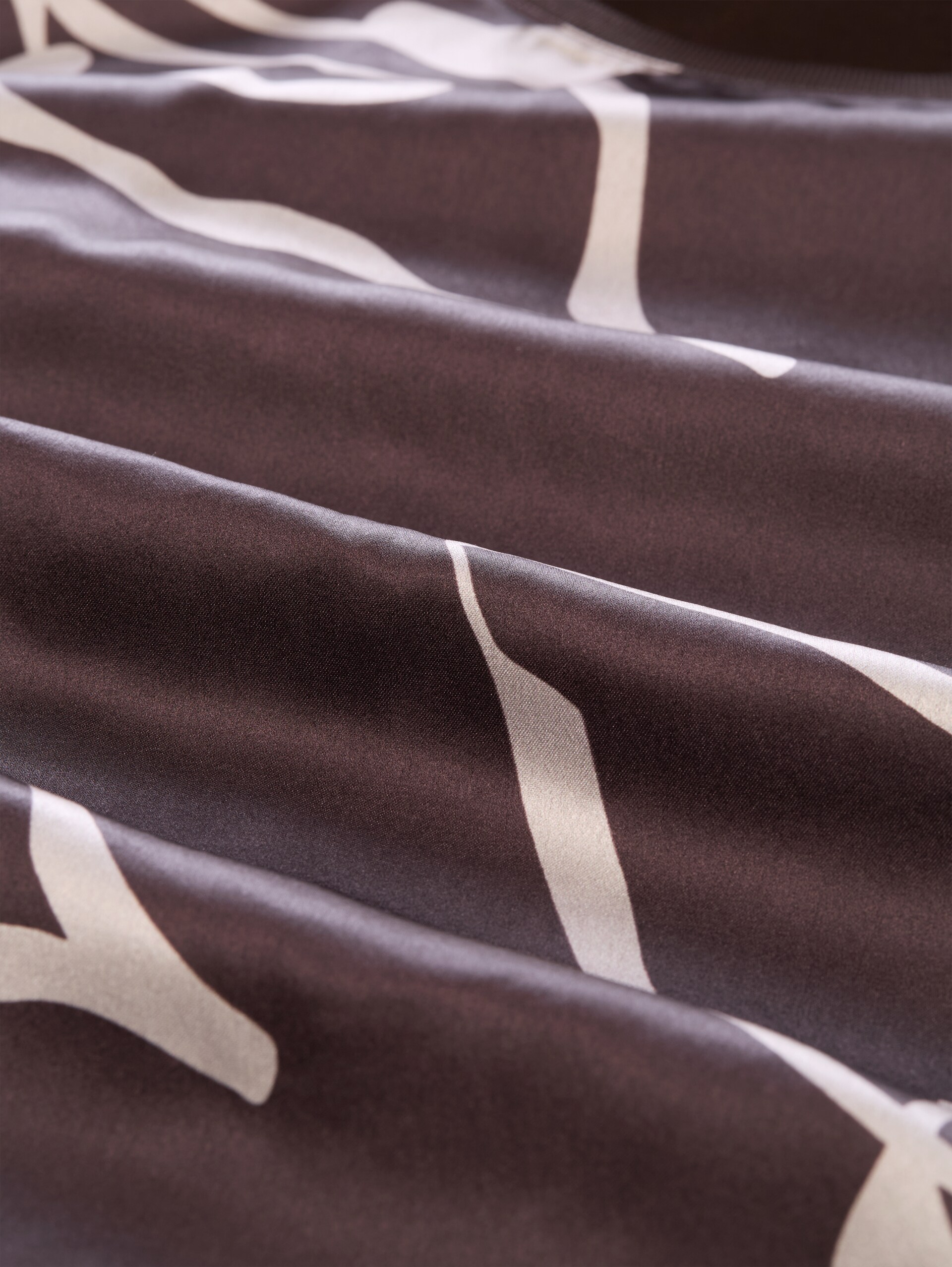 T-shirt met lange mouwen en bloemenpatroon - java dark brown - Materiaalweergave