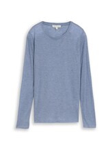 Ausgewählt, Slim Fit Langarmshirt mit Wollanteil von Tom Tailor, blau