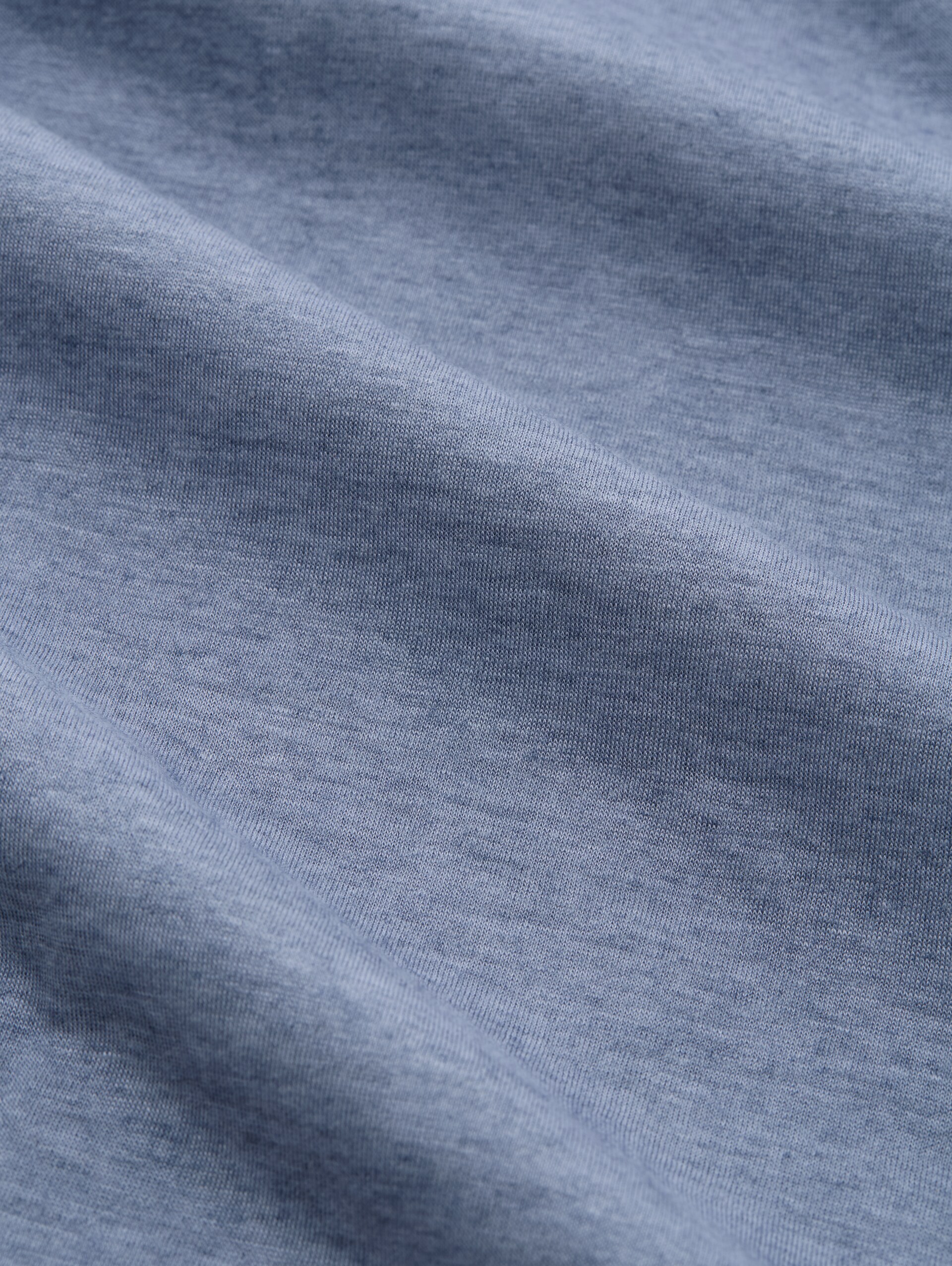 Slim Fit Langarmshirt mit Wollanteil - fern blue melange - Material-Ansicht