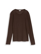 Nicht ausgewählt, Slim Fit Langarmshirt mit Wollanteil von Tom Tailor, braun