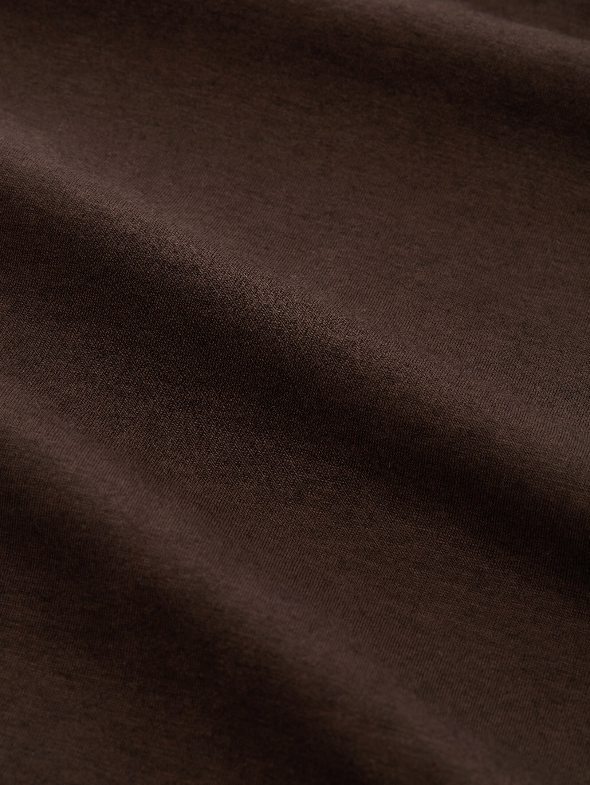 Slim Fit Langarmshirt mit Wollanteil - java dark brown melange - Material-Ansicht
