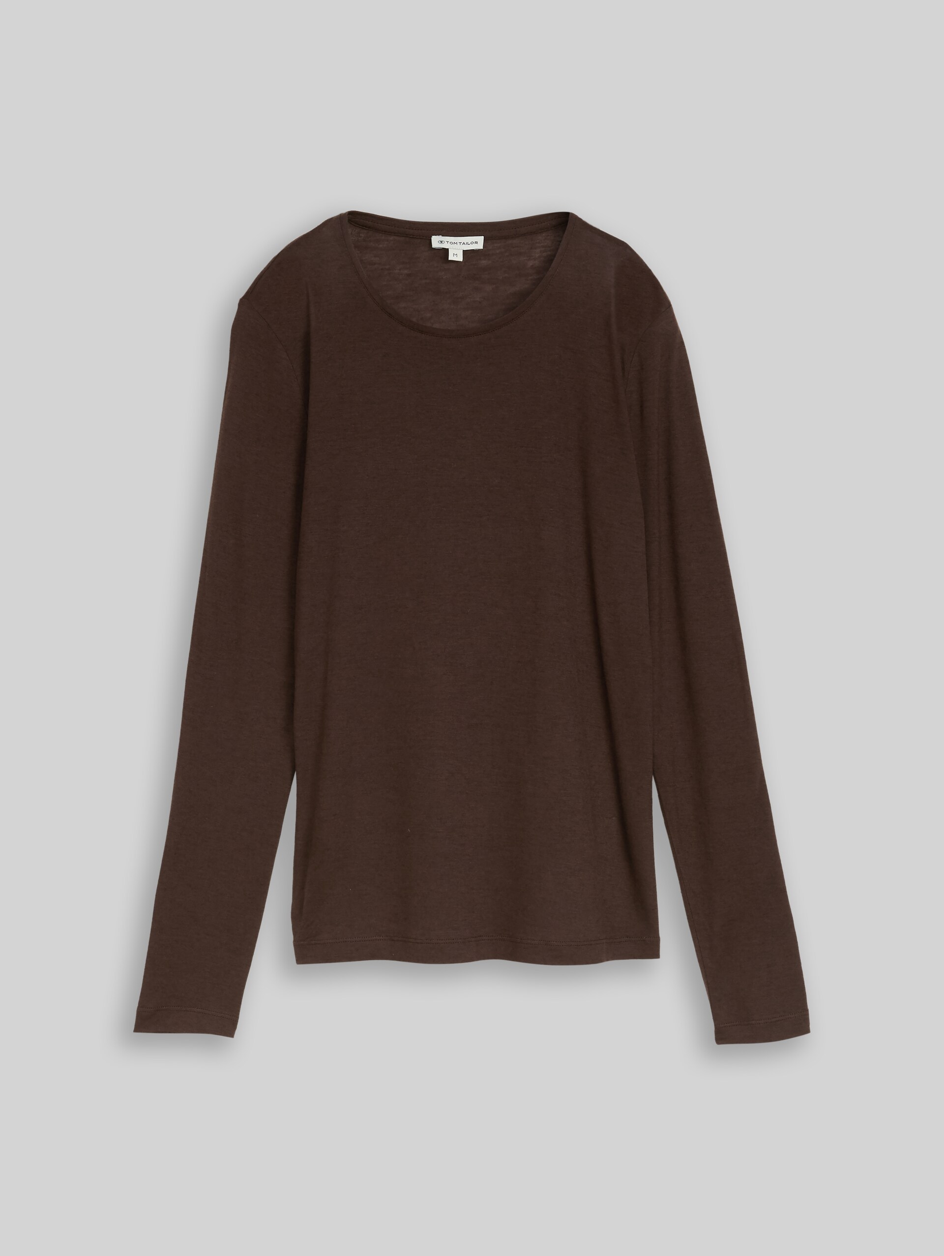 Slim Fit Langarmshirt mit Wollanteil - java dark brown melange - Vorder-Produkt-Ansicht