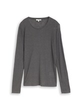Sélectionné, T-shirt à manches longues coupe ajustée avec une touche de laine par Tom Tailor, gris