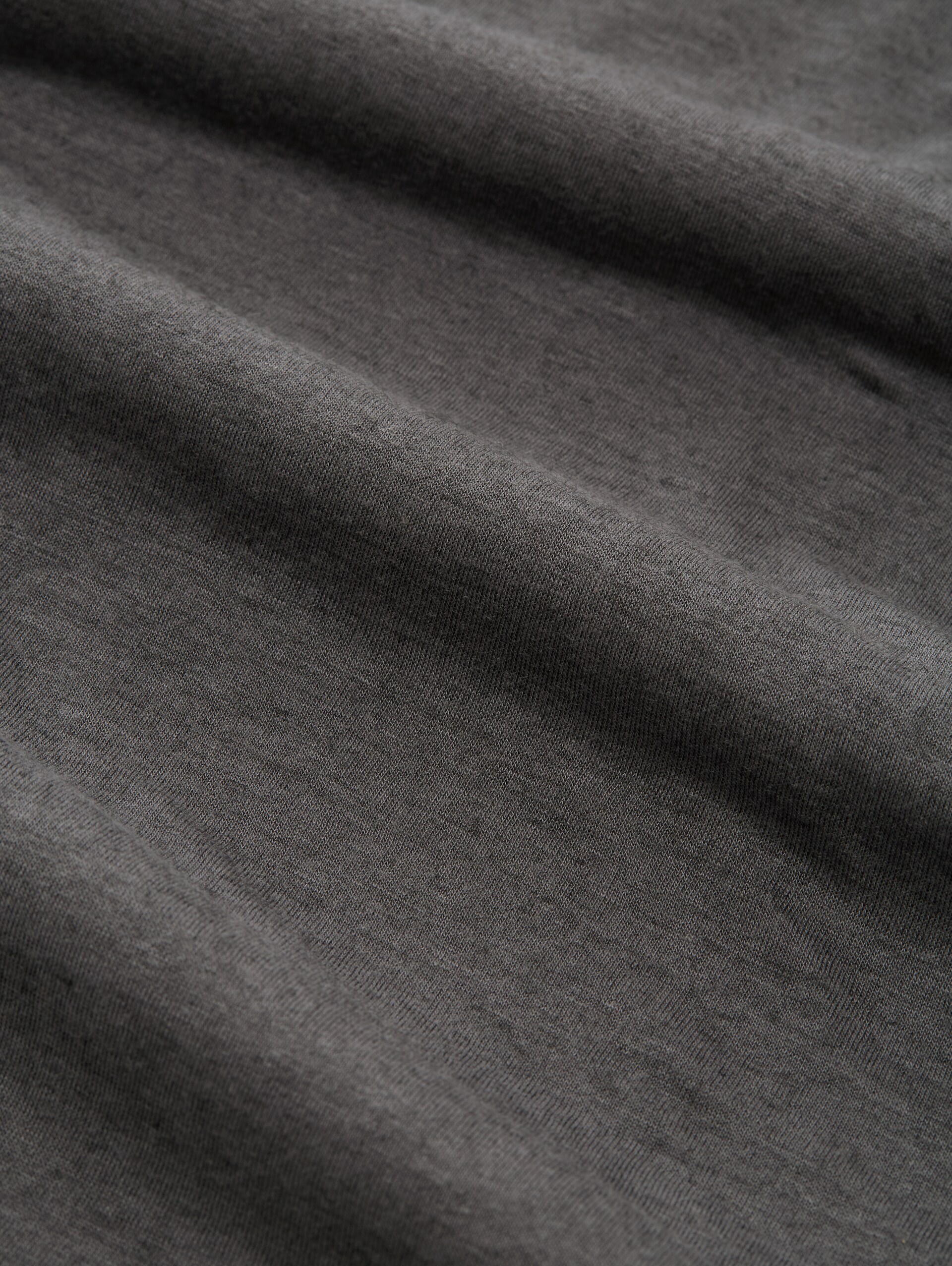 T-shirt à manches longues coupe ajustée avec une touche de laine - dark silver grey melange - Vue de la matière