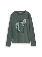 Ausgewählt, Slim Fit Langarmshirt mit Print von Tom Tailor, grün