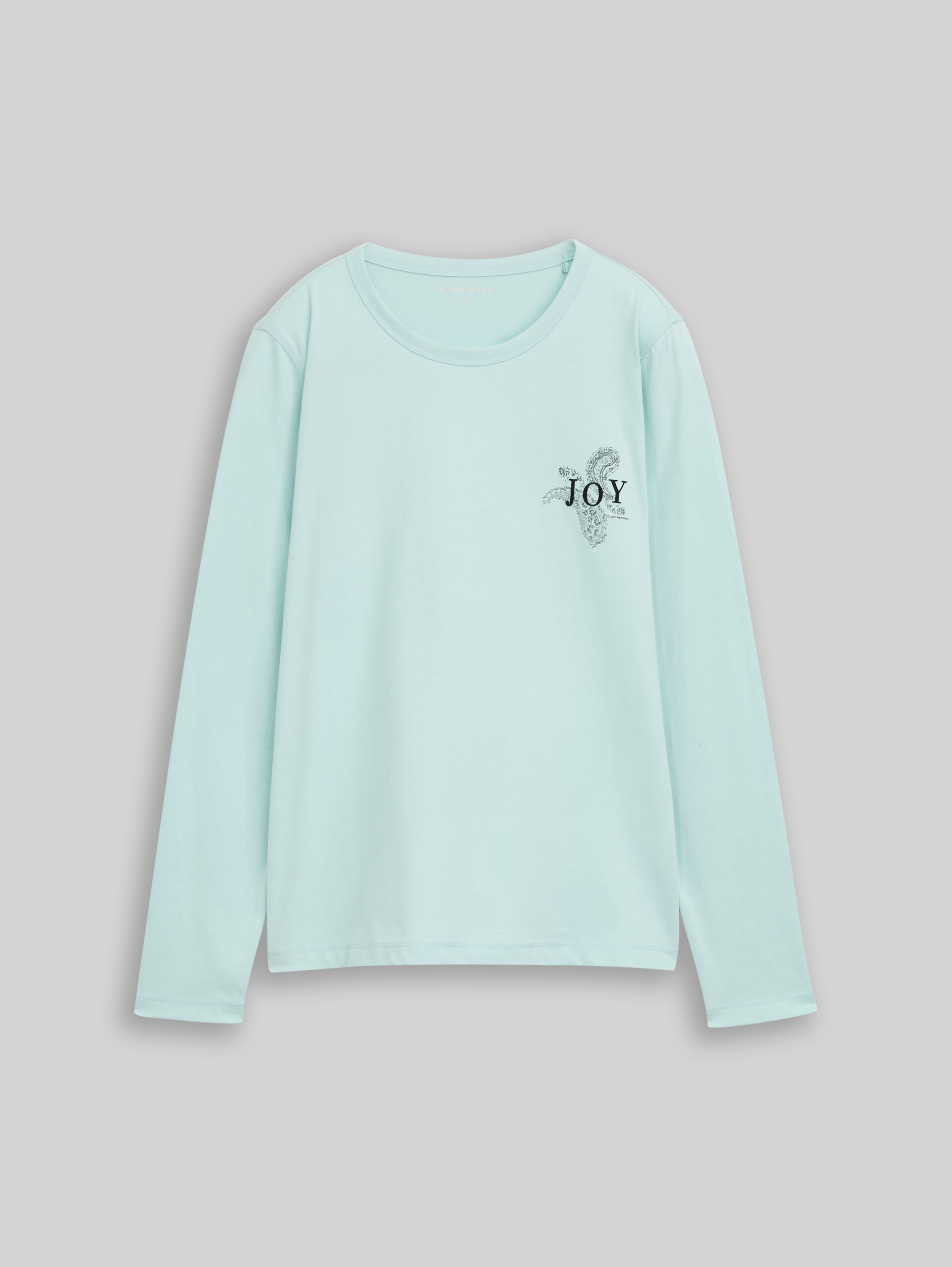 T-shirt à manches longues coupe ajustée avec imprimé - dusty light green - Vue de face du produit
