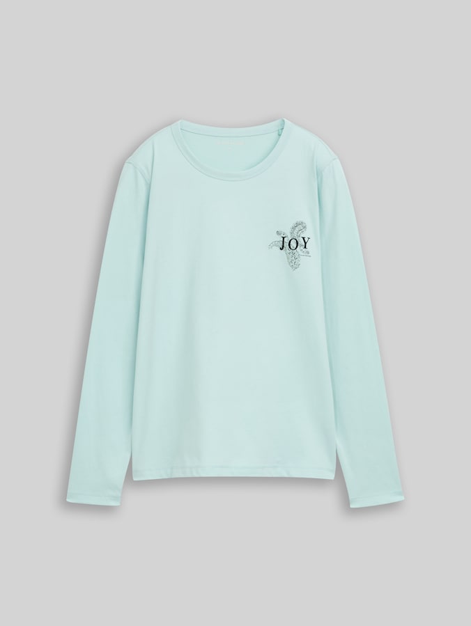 Slim fit shirt met lange mouwen en print door Women, dusty light green