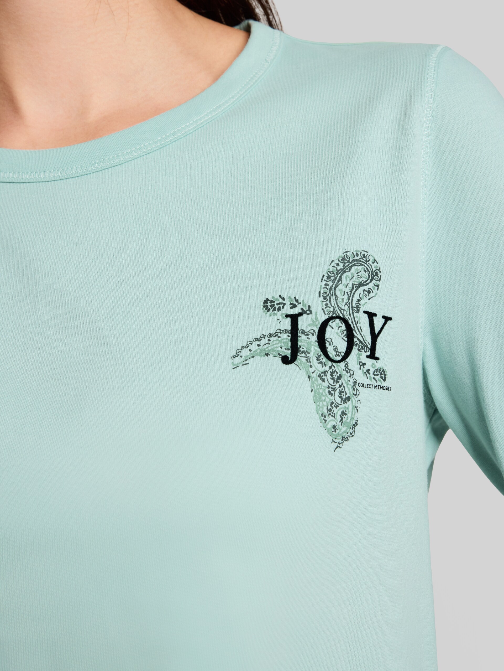 T-shirt à manches longues coupe ajustée avec imprimé - dusty light green - Vue détaillée du modèle