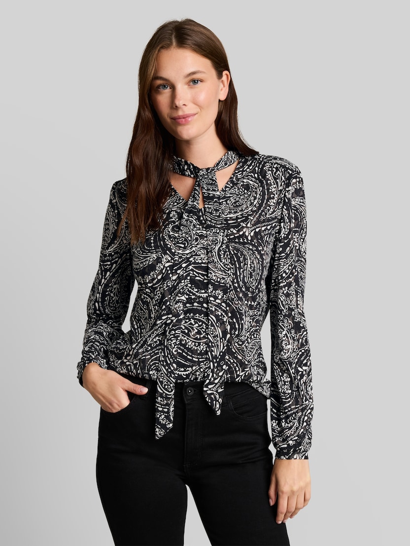 Blouse met paisleypatroon door Women, black paisley