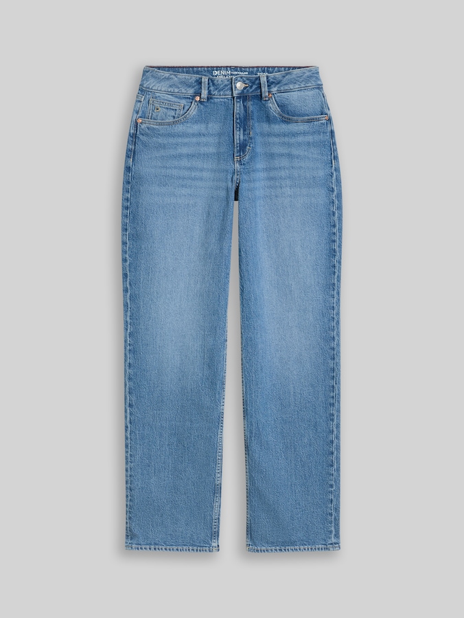 TTELLA STRAIGHT-jeans met stretch door Denim Female, Used Mid Stone Blue Denim