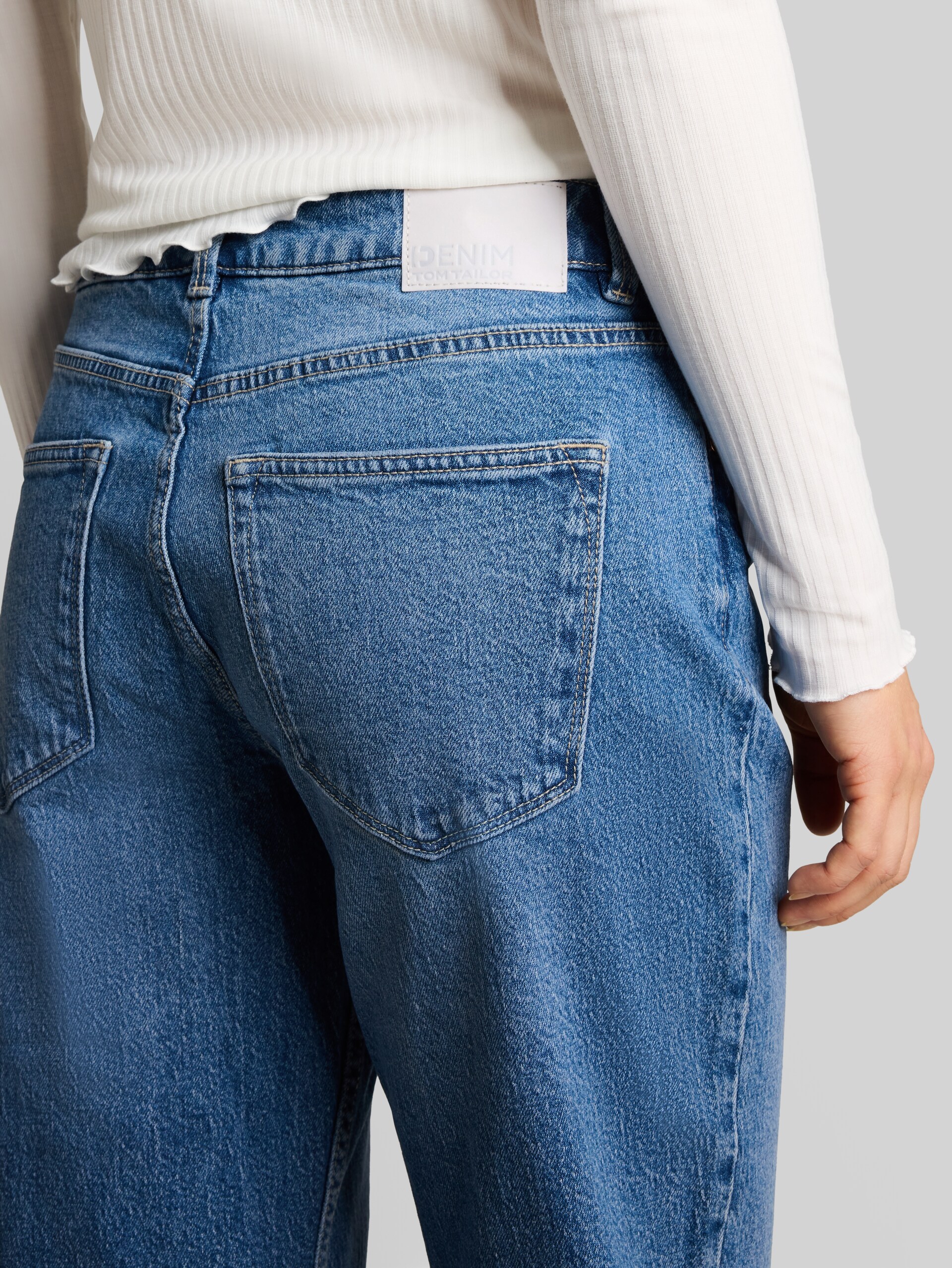 Jean TTELLA STRAIGHT stretch - Used Mid Stone Blue Denim - Vue détaillée du modèle