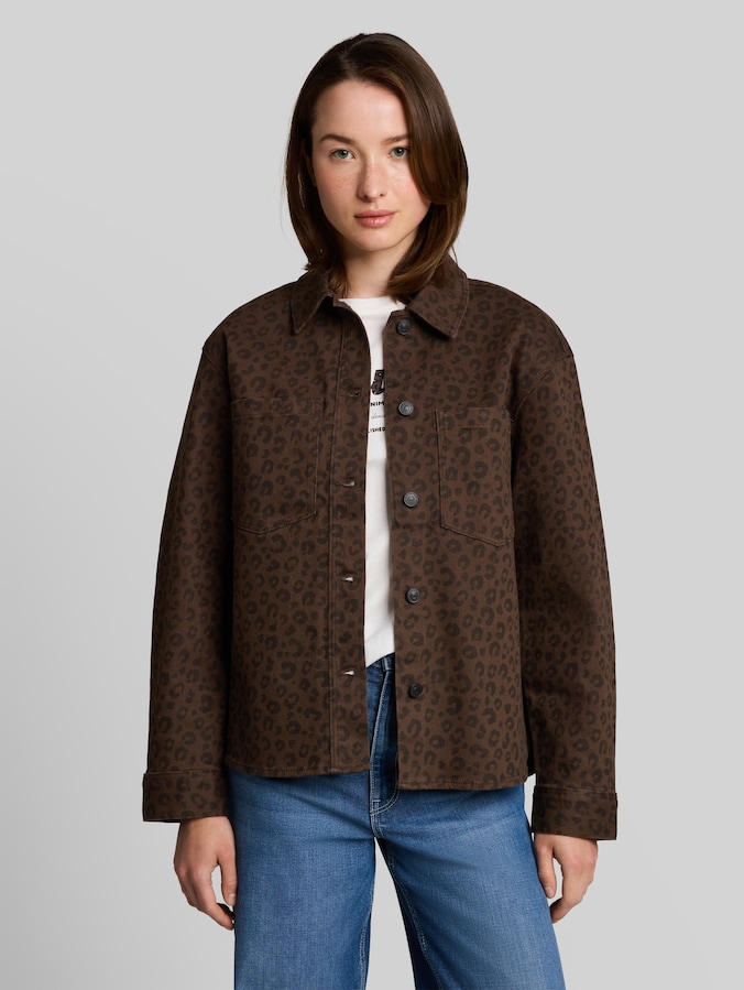 Tussenjas met luipaardprint door Denim Female, brown black leo