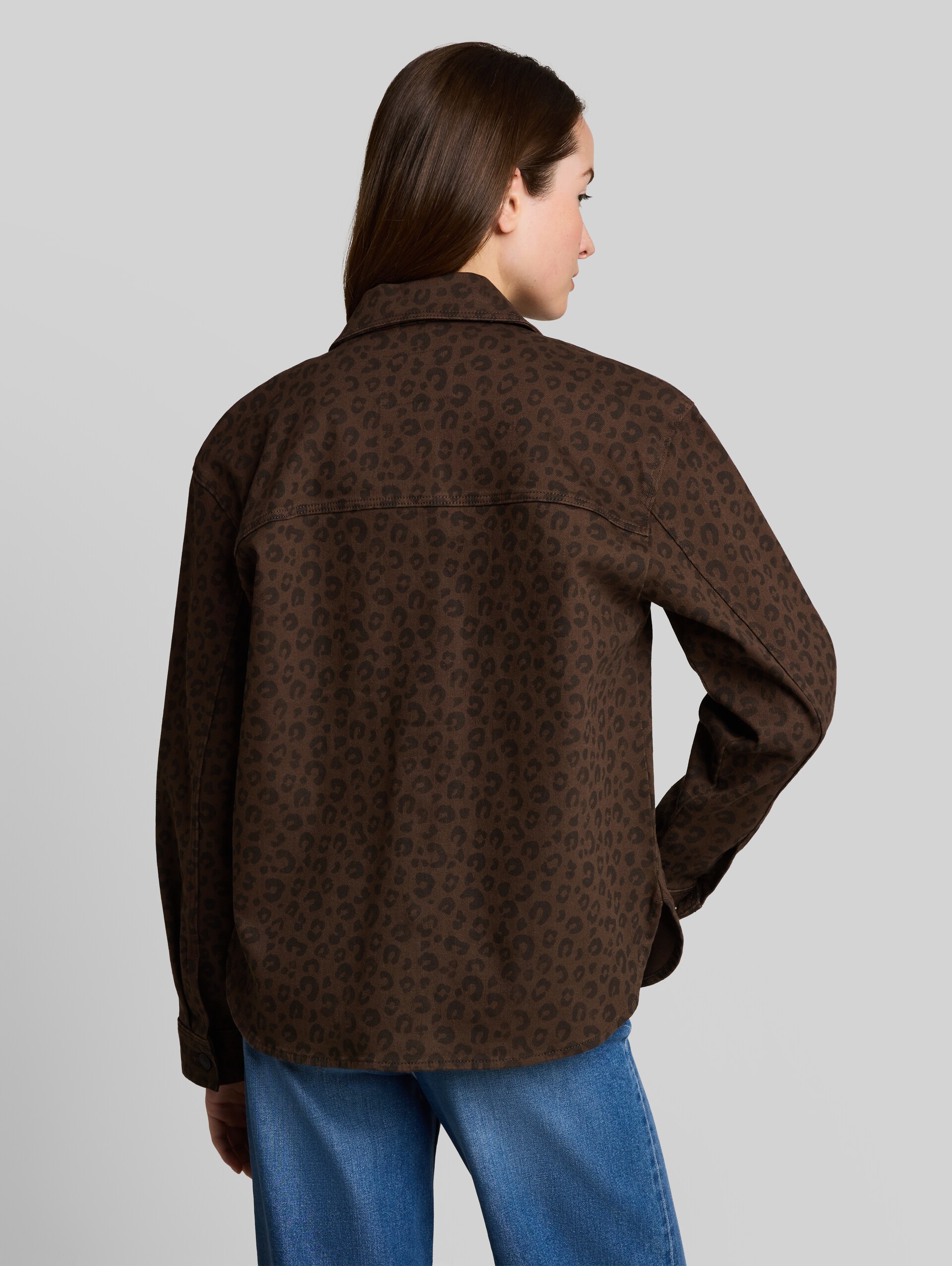 Übergangsjacke mit Leo-Print - brown black leo