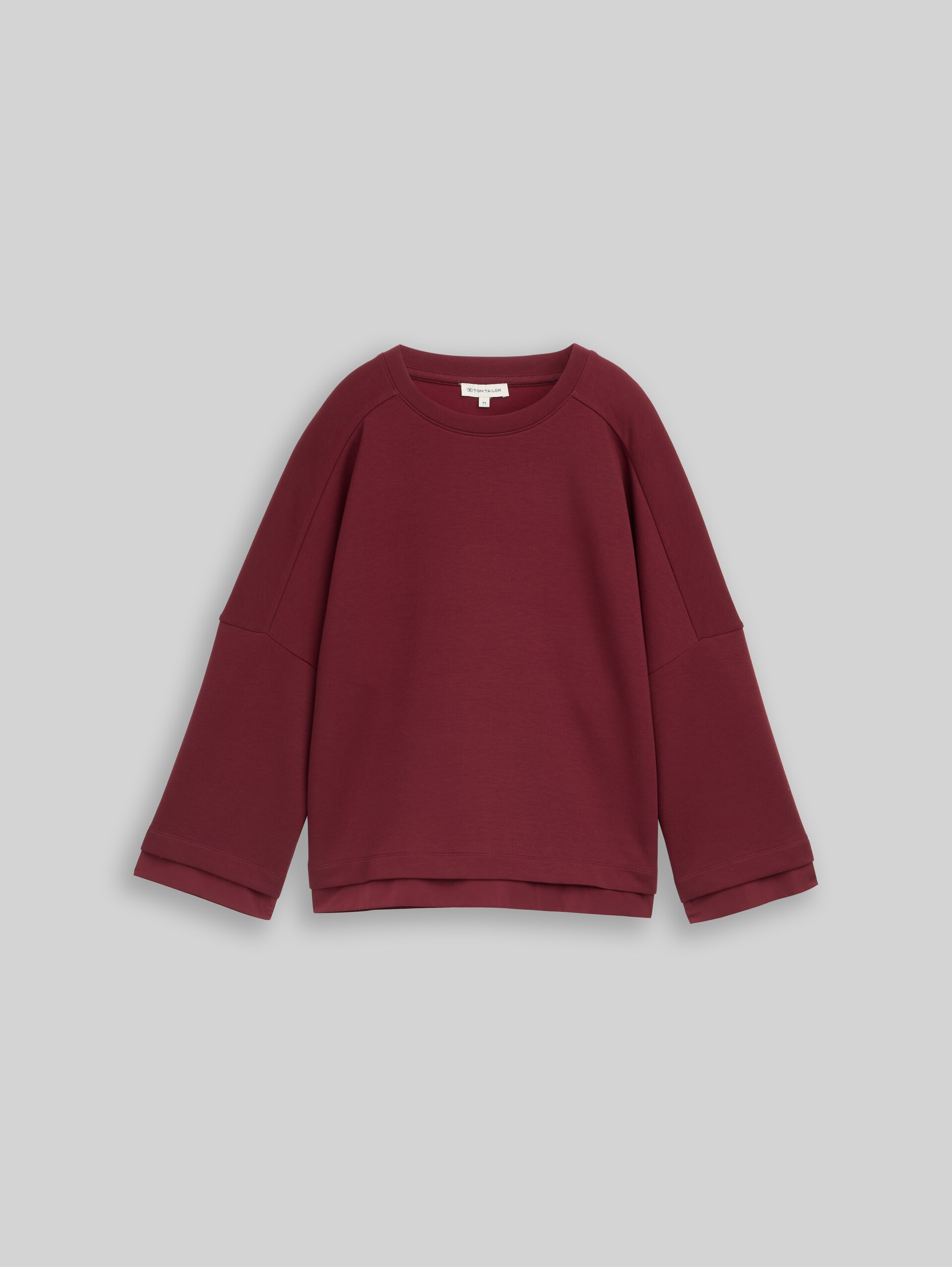 Loose Fit Sweatshirt mit 7/8-Arm - Preppy Plum - Vorder-Produkt-Ansicht