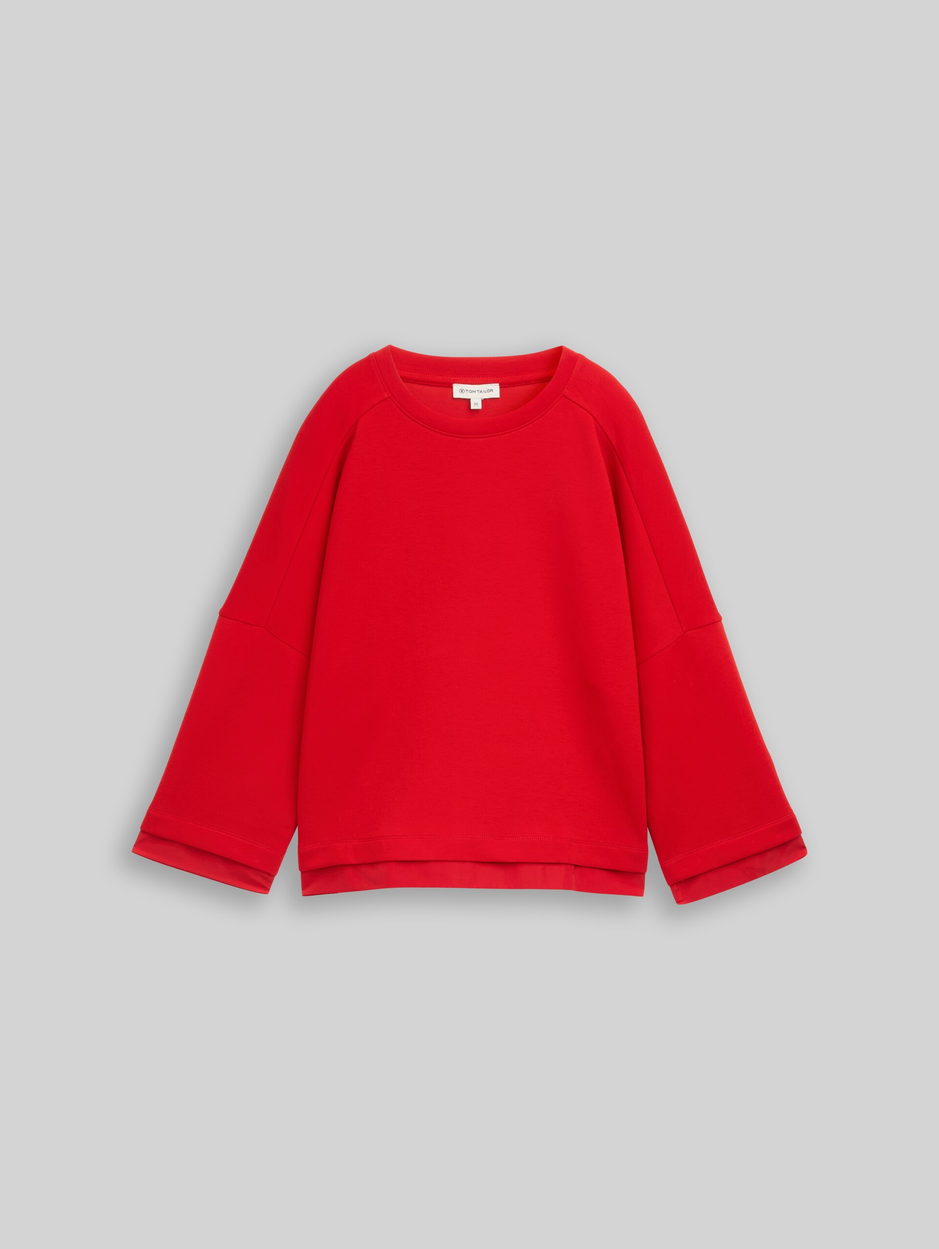 Loose Fit Sweatshirt mit 7/8-Arm - soft scarlet red - Vorder-Produkt-Ansicht