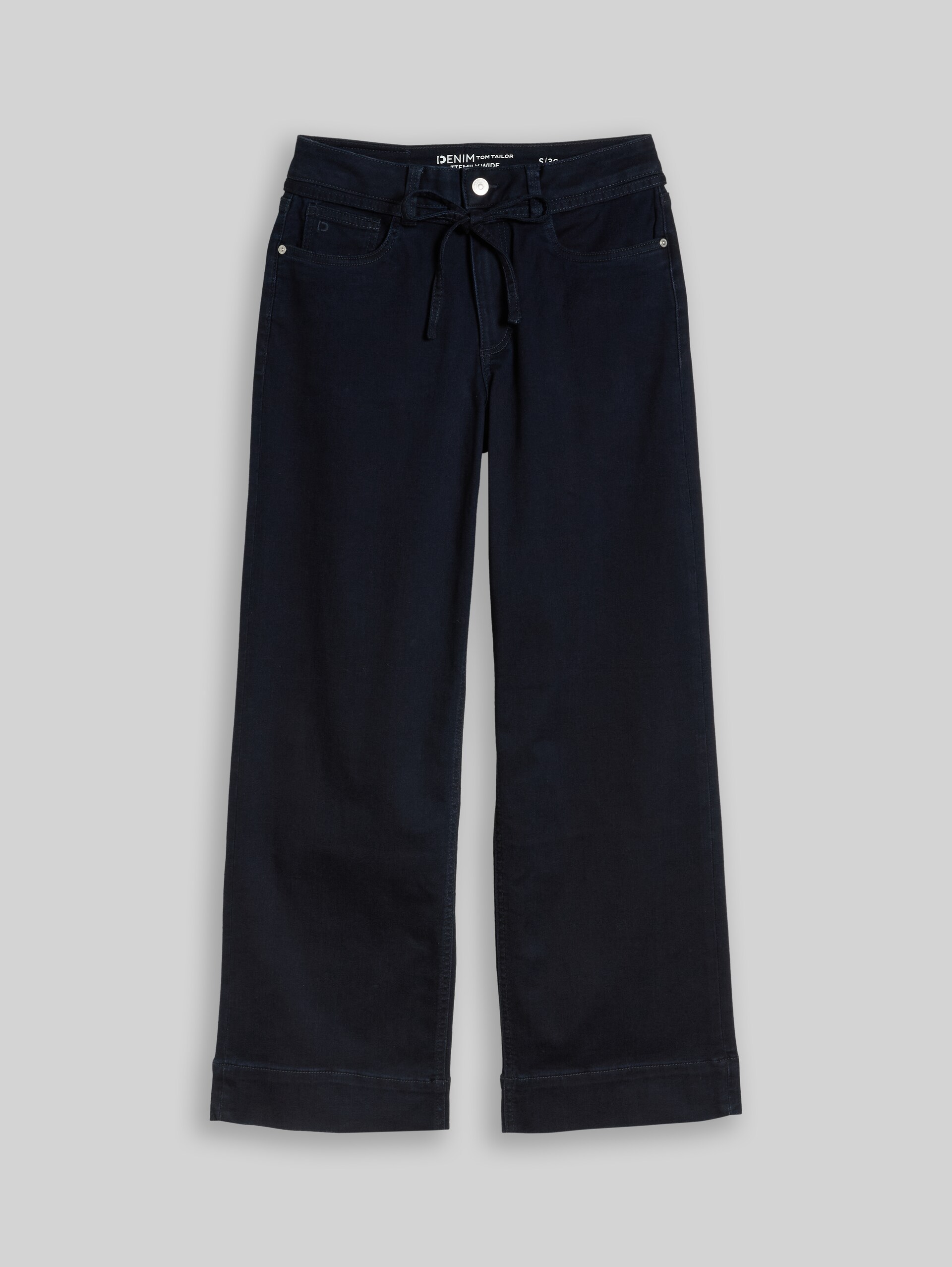 TTEMILY WIDE Jeans mit Bindegürtel - Clean blue black denim - Vorder-Produkt-Ansicht