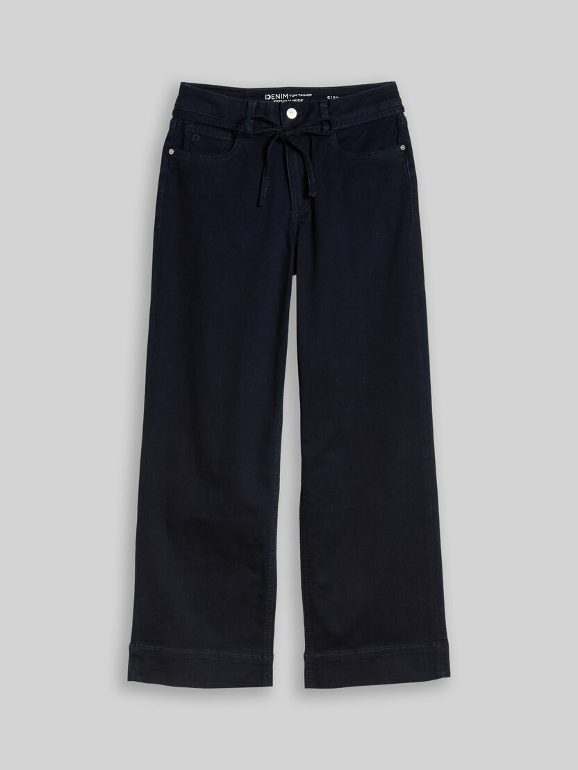 TTEMILY WIDE Jeans mit Bindegürtel von Denim Female, Clean blue black denim
