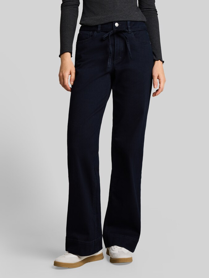 TTEMILY WIDE Jeans mit Bindegürtel von Denim Female, Clean blue black denim