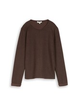 Ausgewählt, Cosy Sweatshirt min Melange-Optik von Tom Tailor, braun