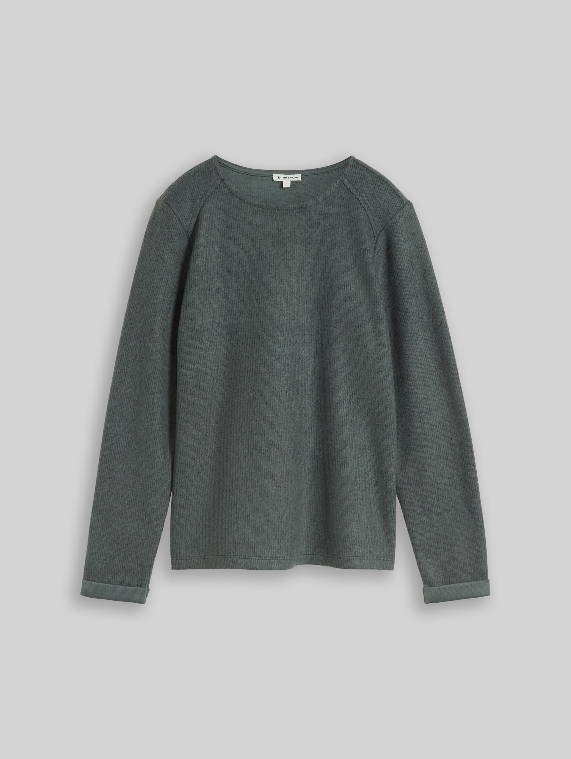 Cosy Sweatshirt mit Melange-Optik - dark olive melange - Vorder-Produkt-Ansicht