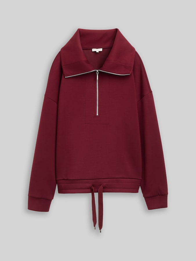 Troyer-sweatshirt van scuba door Women, Preppy Plum