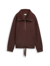 Ausgewählt, Troyer Sweatshirt aus Scuba von Tom Tailor, braun
