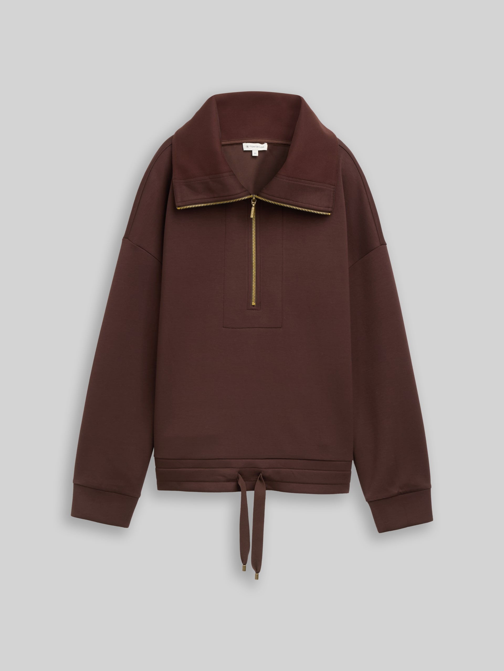 Troyer Sweatshirt aus Scuba - java dark brown - Vorder-Produkt-Ansicht