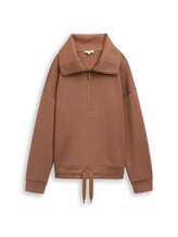 Ausgewählt, Troyer Sweatshirt aus Scuba von Tom Tailor, braun