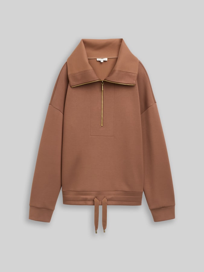 Troyer-sweatshirt van scuba door Women, camel