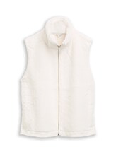 Sélectionné, Gilet en fausse fourrure à col montant par Tom Tailor, blanc