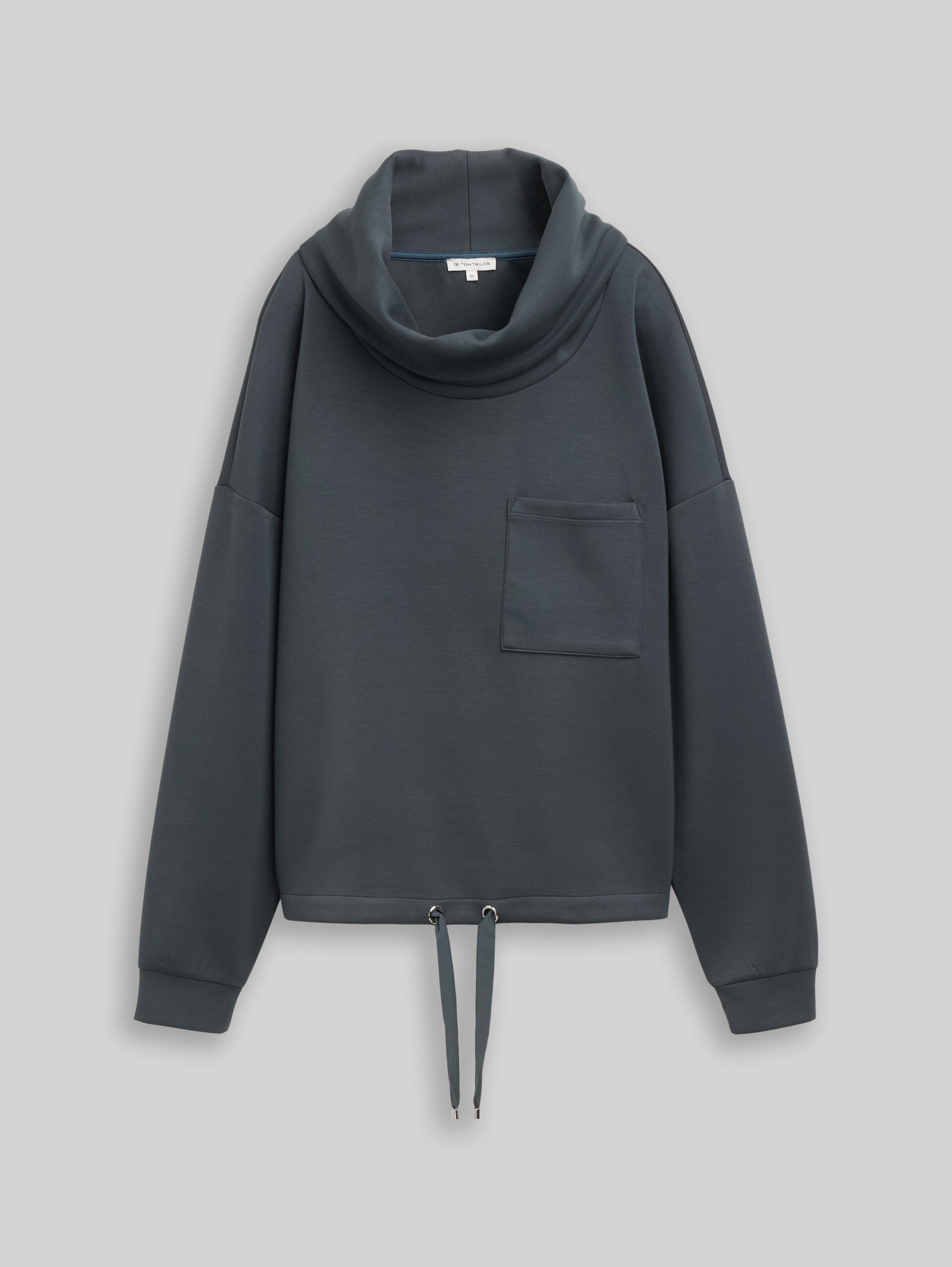 Sweat en scuba à col cascade - Darkest Olive - Vue de face du produit