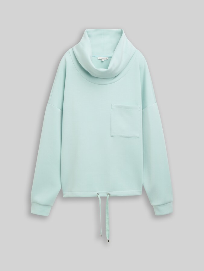 Scuba-sweatshirt met watervalkraag door Women, dusty light green