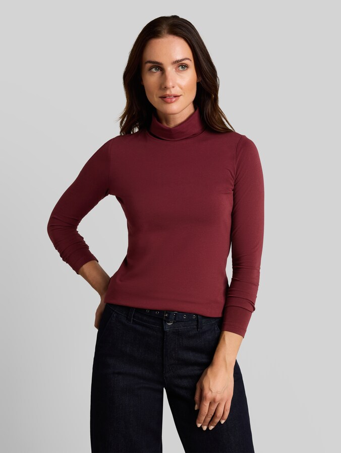 Basic Rollkragenshirt von Women, Preppy Plum