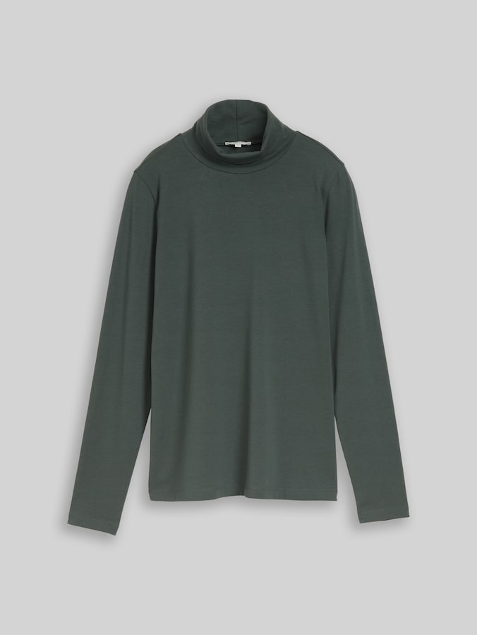 Basic shirt met col door Women, Darkest Olive