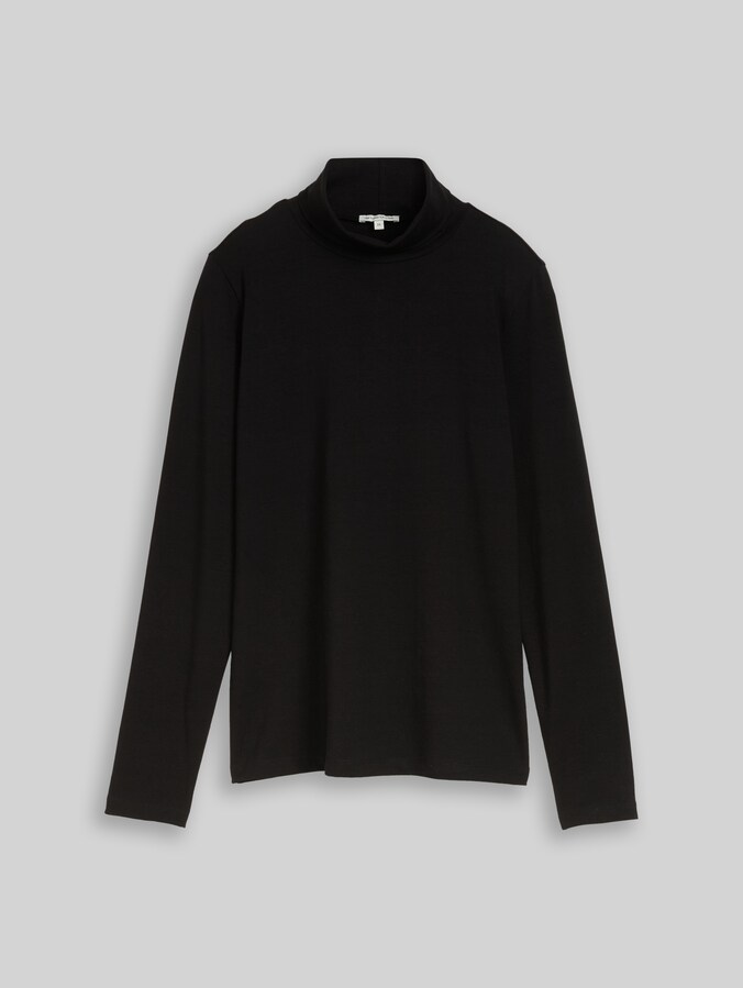 T-shirt basique à col roulé par Women, deep black